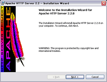 Apacheインストール画面